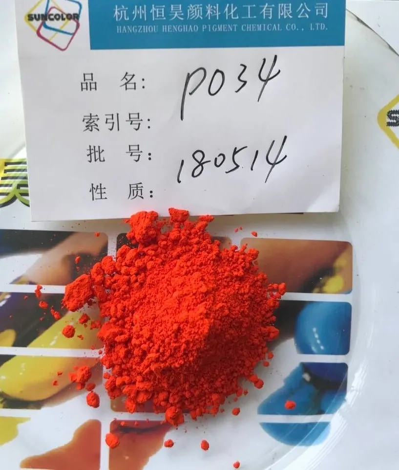 Oren Pigment 34 RL ar gyfer Plastigau